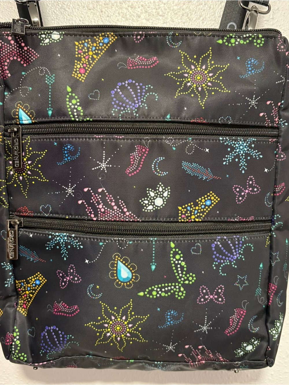 Crowned Athletics Disney Electrical Parade Crossbody backpack Bag Black Neon - Picture 5 of 16